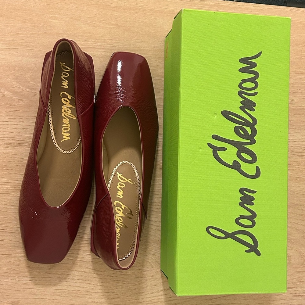 Sam Edelman Burgundy Patent Leather Flats